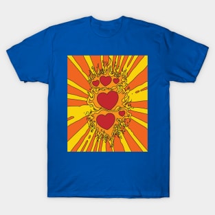 Flames Burning Heart On Fire T-Shirt